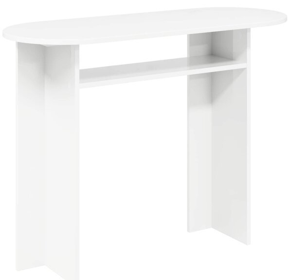 Konzolasztal tárolóval Fehér 100 x 39,5 x 75 cm Szerelt Fa