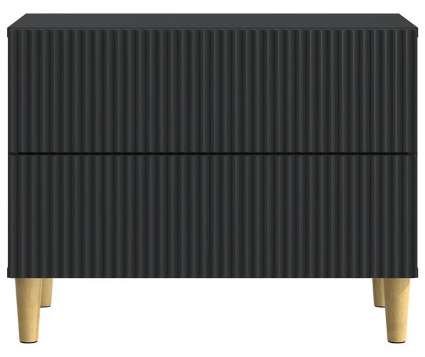 Éjjeliszekrény fiókkal Fekete 62 x 34,5 x 48 cm Szerelt Fa
