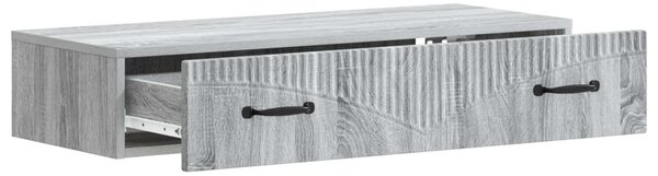 Fali oldaltábla Szürke Sonoma 87,5 x 34,5 x 17 cm Szerelt Fa