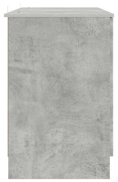 Asztal polcokkal Betonszürke 142,5 x 50 x 75 cm Szerelt Fa