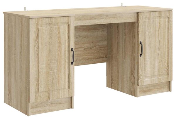 Asztal polcokkal Sonoma Tölgy 142,5 x 50 x 75 cm Szerelt Fa
