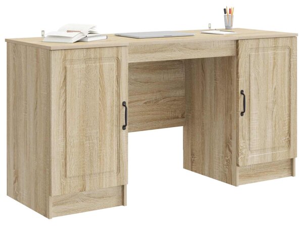 Asztal polcokkal Sonoma Tölgy 142,5 x 50 x 75 cm Szerelt Fa