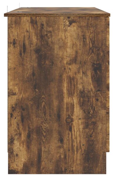 Asztal polcokkal Füstös Tölgy 142,5 x 50 x 75 cm Szerelt Fa