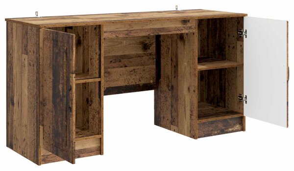 Asztal polcokkal ajtóval Antik Fa 142,5 x 50 x 75 cm Szerelt Fa