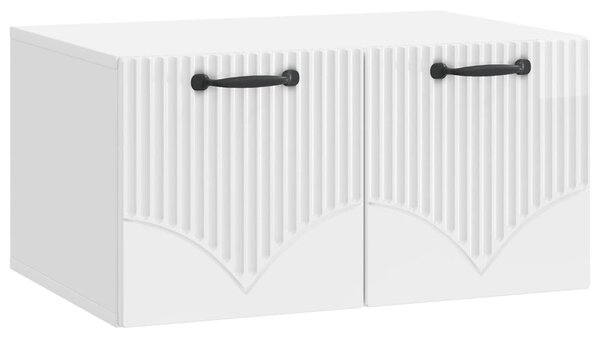 Fali TV szekrény Magasfényű Fehér 59,5 x 41 x 30 cm Szerelt Fa