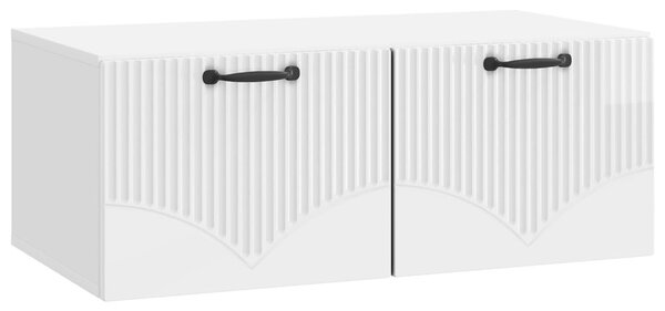 Fali TV szekrény Magasfényű Fehér 78,5 x 41 x 30 cm Szerelt Fa