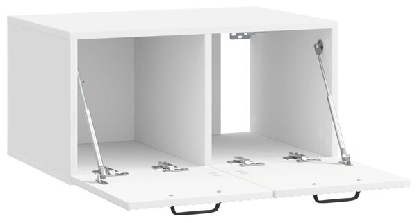Fali TV szekrény Magasfényű Fehér 59,5 x 41 x 30 cm Szerelt Fa
