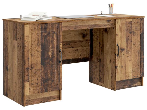 Asztal polcokkal ajtóval Antik Fa 142,5 x 50 x 75 cm Szerelt Fa