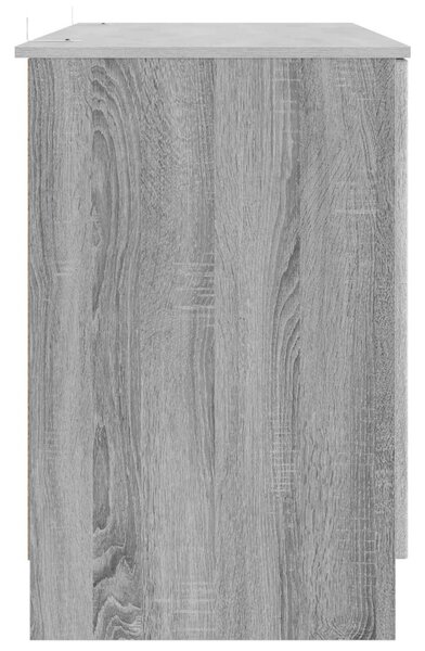 Asztal polcokkal Szürke Sonoma 142,5 x 50 x 75 cm Szerelt Fa
