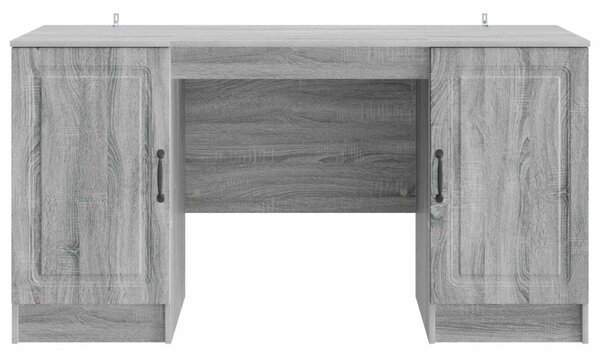 Asztal polcokkal Szürke Sonoma 142,5 x 50 x 75 cm Szerelt Fa