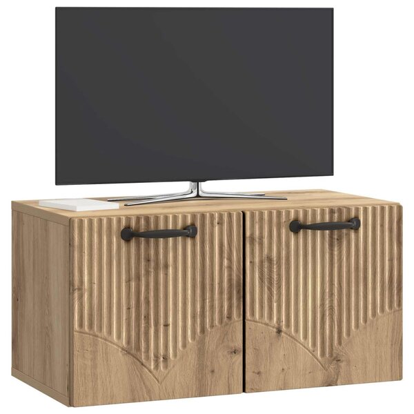 Fali TV szekrény Kézműves Tölgy 59,5 x 31 x 30 cm Szerelt Fa