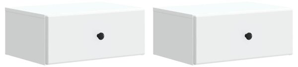 Fali éjjeli szekrény 2 pcs Fehér 49 x 34,5 x 20 cm Szerelt Fa