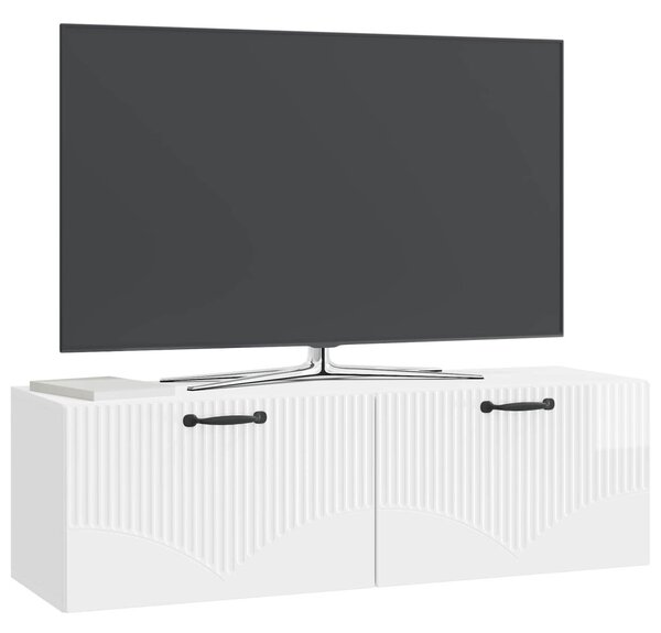 Fali TV szekrény Magasfényű Fehér 98 x 31 x 30 cm Szerelt Fa