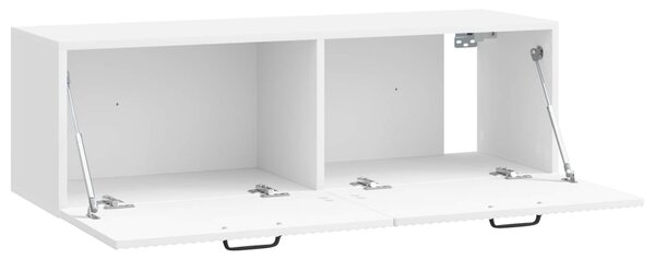Fali TV szekrény Magasfényű Fehér 98 x 31 x 30 cm Szerelt Fa