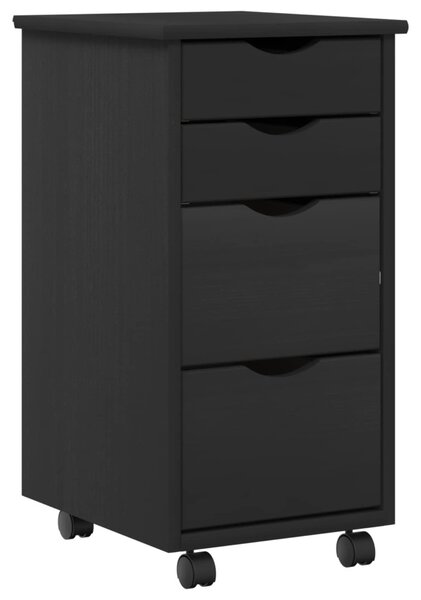 Íróasztal és gurulós szekrény szett MOSS 2 pcs Fekete