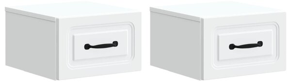 Fali éjjeli szekrény 2 pcs Fehér 34,5 x 33 x 20 cm Szerelt Fa