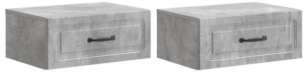 Fali éjjeli szekrény 2 pcs Betonszürke 49 x 34,5 x 20 cm