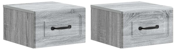 Fali éjjeli szekrény 2 pcs Szürke Sonoma 34,5 x 33 x 20 cm