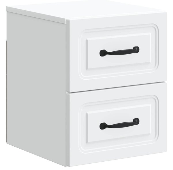 Fali éjjeli szekrény 2 pcs Fehér 34,5 x 33 x 40 cm Szerelt Fa