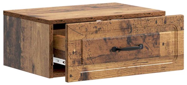 Fali éjjeli szekrény fiókkal 2 pcs Antik Fa 49 x 34,5 x 20 cm