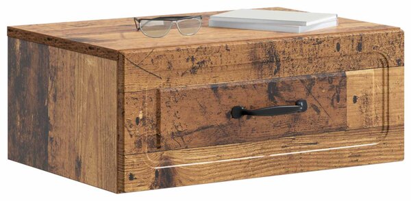 Fali éjjeli szekrény fiókkal 2 pcs Antik Fa 49 x 34,5 x 20 cm