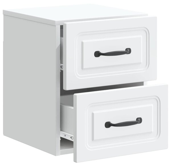 Fali éjjeli szekrény 2 pcs Fehér 34,5 x 33 x 40 cm Szerelt Fa