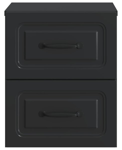 Fali éjjeli szekrény 2 pcs Fekete 34,5 x 33 x 40 cm Szerelt Fa