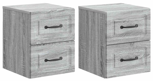 Fali éjjeli szekrény 2 pcs Szürke Sonoma 34,5 x 33 x 40 cm