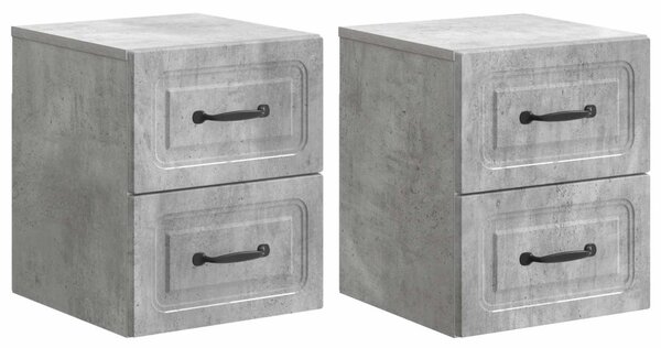 Fali éjjeli szekrény 2 pcs Betonszürke 34,5 x 33 x 40 cm