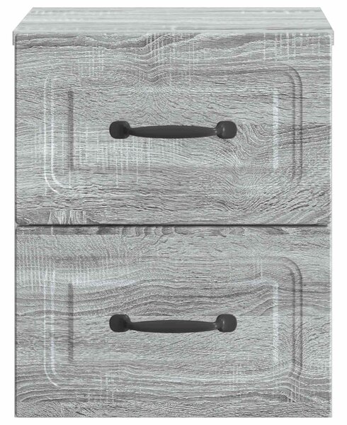 Fali éjjeli szekrény 2 pcs Szürke Sonoma 34,5 x 33 x 40 cm