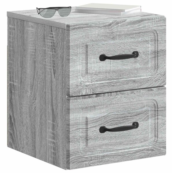 Fali éjjeli szekrény 2 pcs Szürke Sonoma 34,5 x 33 x 40 cm