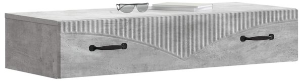 Fali oldaltábla Betonszürke 87,5 x 34,5 x 17 cm Szerelt Fa