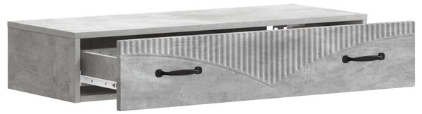 Fali oldaltábla Betonszürke 87,5 x 34,5 x 17 cm Szerelt Fa