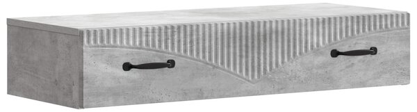 Fali oldaltábla Betonszürke 87,5 x 34,5 x 17 cm Szerelt Fa