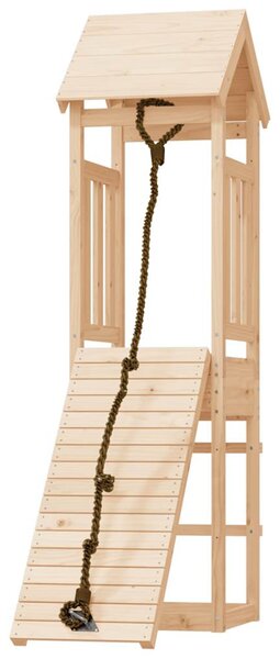 Tömör fenyőfa játszóház mászófallal
