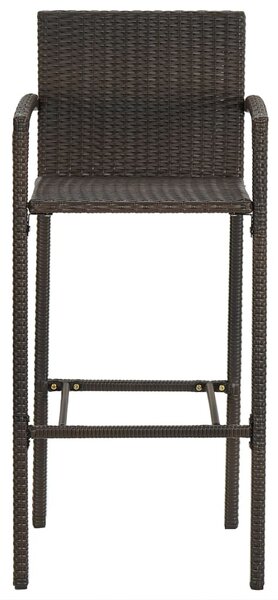 2 db barna polyrattan bárszék