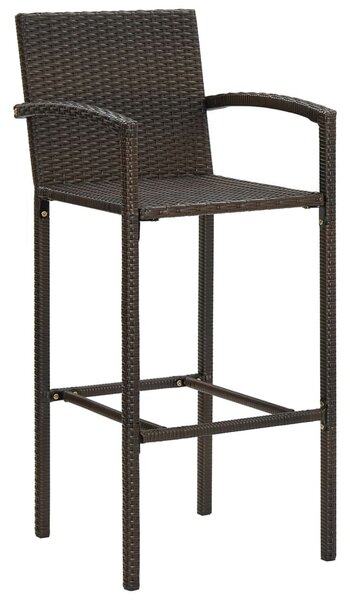 2 db barna polyrattan bárszék