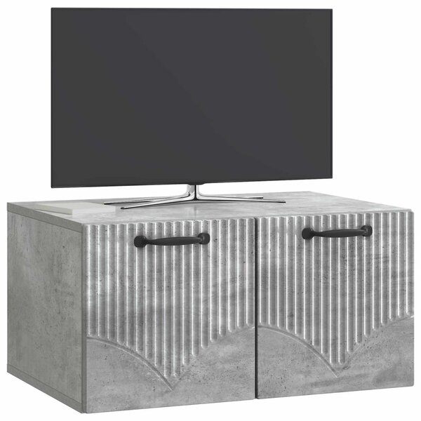 Fali TV szekrény Betonszürke 59,5 x 41 x 30 cm Szerelt Fa