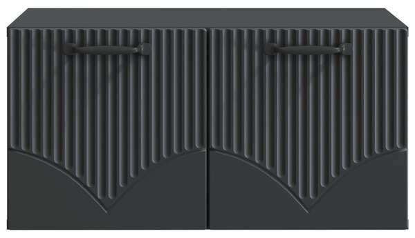 Fali TV szekrény Fekete 59,5 x 41 x 30 cm Szerelt Fa