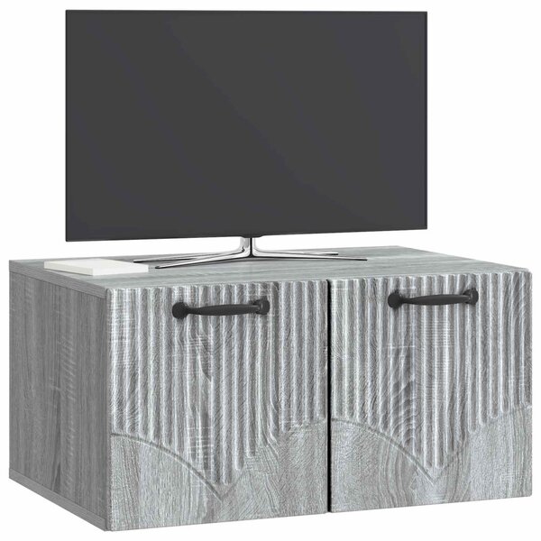 Fali TV szekrény Szürke Sonoma 59,5 x 41 x 30 cm Szerelt Fa