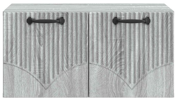 Fali TV szekrény Szürke Sonoma 59,5 x 41 x 30 cm Szerelt Fa