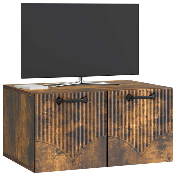Fali TV szekrény Füstös Tölgy 59,5 x 41 x 30 cm Szerelt Fa