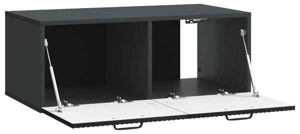 Fali TV szekrény Fekete 78,5 x 41 x 30 cm Szerelt Fa