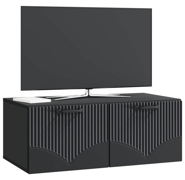 Fali TV szekrény Fekete 78,5 x 41 x 30 cm Szerelt Fa