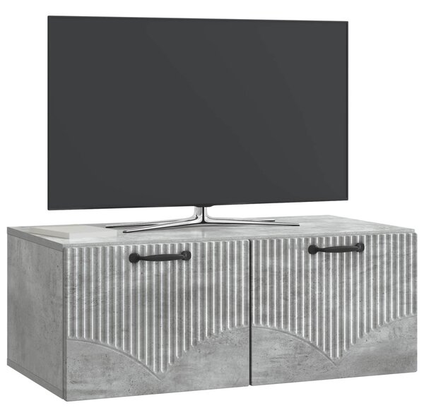 Fali TV szekrény Betonszürke 78,5 x 41 x 30 cm Szerelt Fa