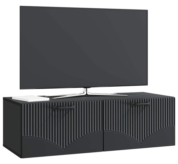 Fali TV szekrény Fekete 98 x 41 x 30 cm Szerelt Fa