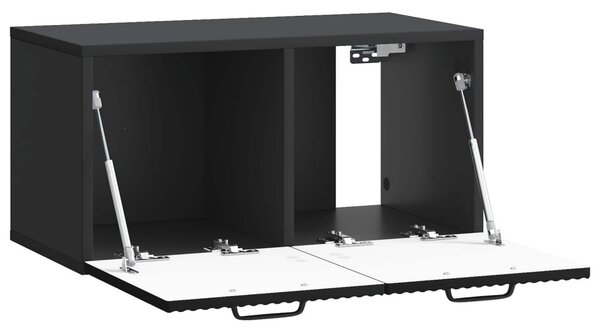 Fali TV szekrény Fekete 59,5 x 31 x 30 cm Szerelt Fa