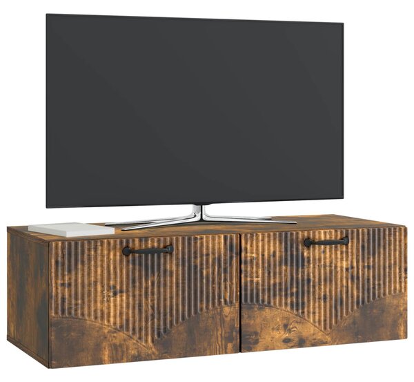 Fali TV szekrény Füstös Tölgy 98 x 41 x 30 cm Szerelt Fa