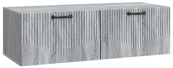 Fali TV szekrény Szürke Sonoma 98 x 41 x 30 cm Szerelt Fa