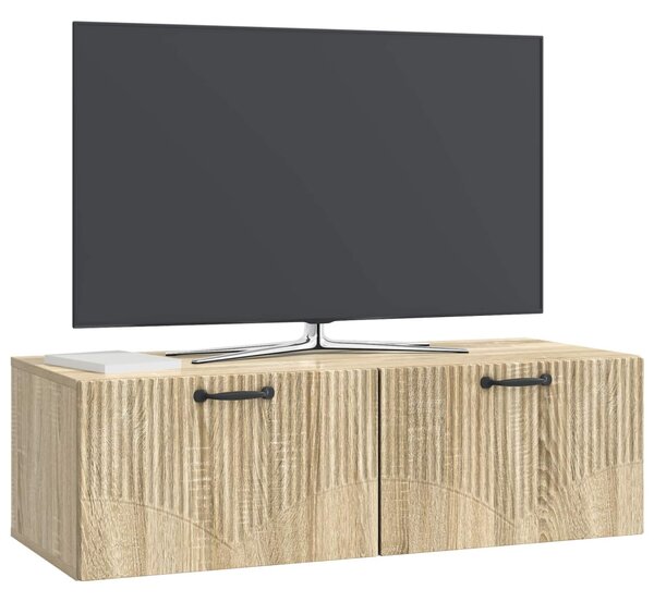 Fali TV szekrény Sonoma Tölgy 98 x 41 x 30 cm Szerelt Fa